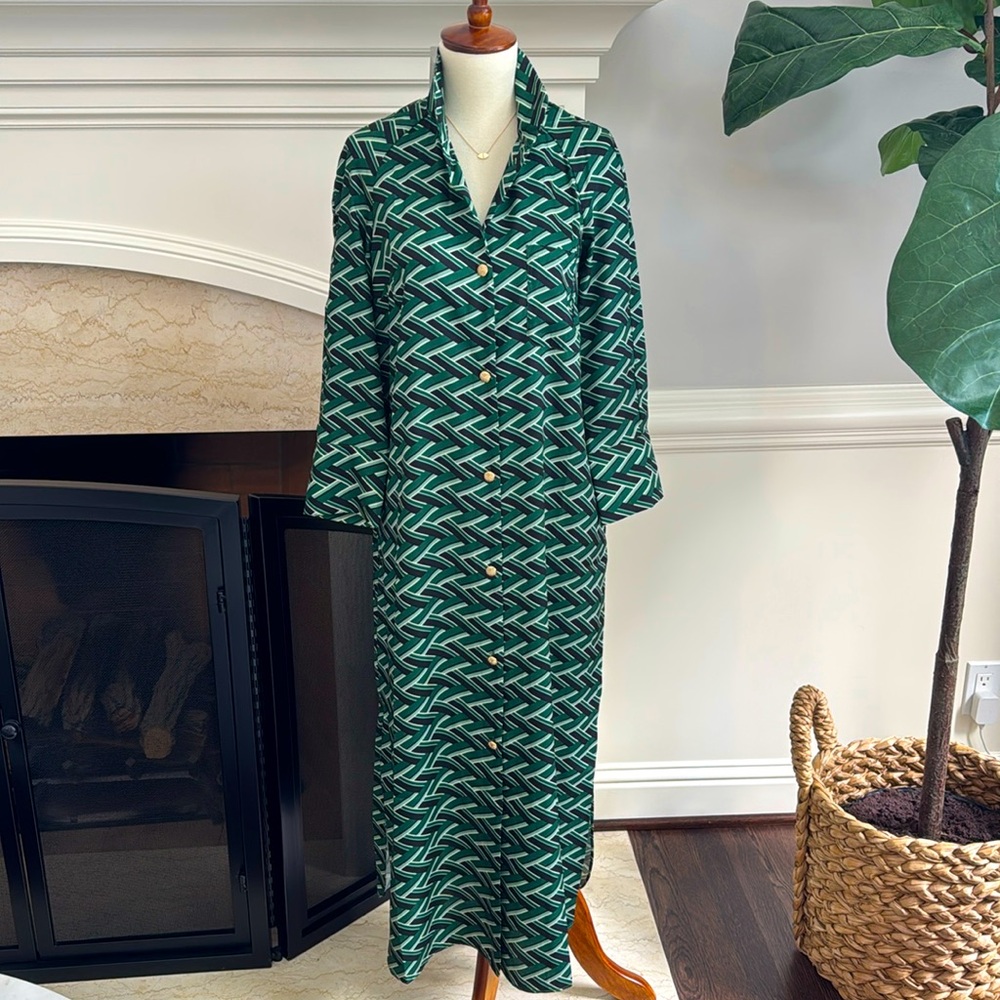 Tuckernuck Emerald Geo Maxi Dress NEW NWT